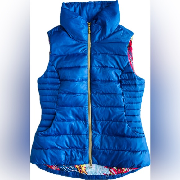 Lilly Pulitzer Jackets & Blazers - Lilly Pulitzer blue puffer vest